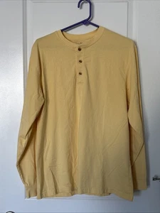 L.L. Bean gelbes Henley Langarmhemd für Herren Medium 100 % Baumwolle - Bild 1 von 8