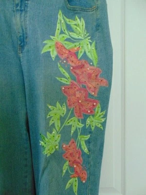 Preciosos Jeans V Very Vera Wang Flor Bordados Denium Mujer Talla 14 Foto 1 de 4