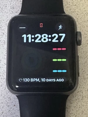 Apple Watch Series 3 38mm Space Gray Aluminum Case with Black Sport Band... - Image 1 of 4