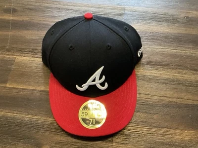 NEW ERA 59FIFTY ATLANTA BRAVES WORLD SERIES NEW FITTED 7 5/8 HAT RED WHITE BLACK - Image 1 of 4
