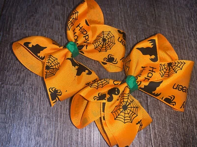 2 5” JoJo Style Halloween moños para el pelo arañas fantasma naranja verde negro  Foto 1 de 4