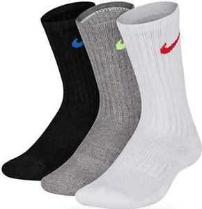 Nike Performance 3 Pack Crew Socks Youth Size M L31121 - Picture 1 of 2