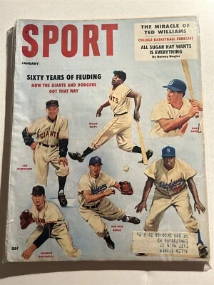 1958 revista deportiva Brooklyn Dodgers Duke Snider Jackie Robinson Pee Wee Reese  Foto 1 de 3