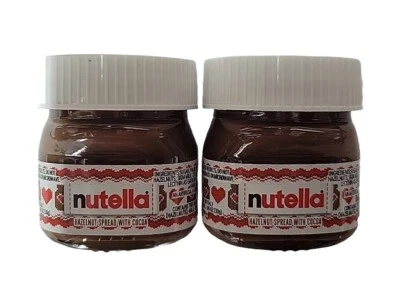 2 Mini Tarros de Cristal Nutella 1.05oz (30g) Hecho en Italia Avellana Untada con Cacao Foto 1 de 4