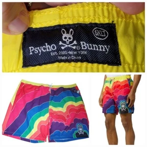 Bañador Psycho Bunny Chelton Bolt neón pantalones cortos al aire libre talla 6xlt 58x10 playa - Imagen 1 de 11