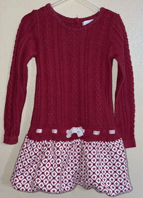 Heirlooms by Polly Flinders Rojo Tejido Navidad Vacaciones Suéter Vestido Niñas Talla 4T Foto 1 de 4