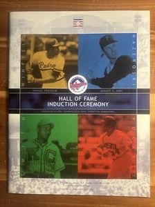 2001 Hall of Fame Induction Ceremony Program; Winfield, Mazeroski, Kirby Puckett - Picture 1 of 8