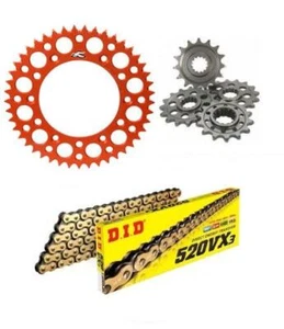 KTM 350 EXC-F 2016-2020 DID VXGB Chain & Renthal Orange Sprocket Kit - Picture 1 of 6