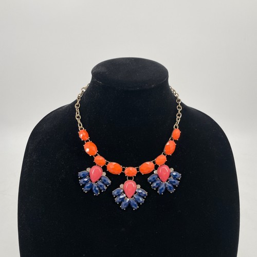 VETEMENTS Banana Republic Collana Dichiarazione Perline Multicolore Tono Bavaglino Tono Oro 19" Rosa