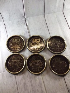 Vintage 1987 UPS Lot Of 6 Drink Coasters Gold Accents - Picture 1 of 14