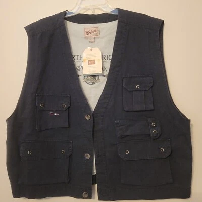 Woodrich Vest Mens XXL Black Cotton  Sleeveless Fishing Hunting Outdoor Wear - Image 1 of 4