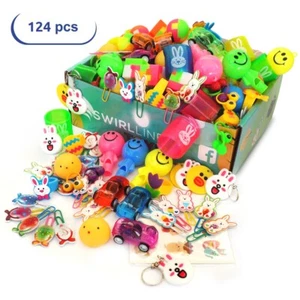 124 PCS Easter Favors Carnival Prizes Novelty Toys Bulk for Boys Girls Birthday - Picture 1 of 9