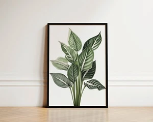 Arte de pared hoja botánica planta selva tropical impresión verde para decoración de baño - Imagen 1 de 16
