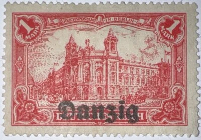 Selos de viagem: Alemanha Danzig Selos Mi 8 - 1 marca em perfeito estado, chiclete original articulado MOGH - Imagem 1 de 4