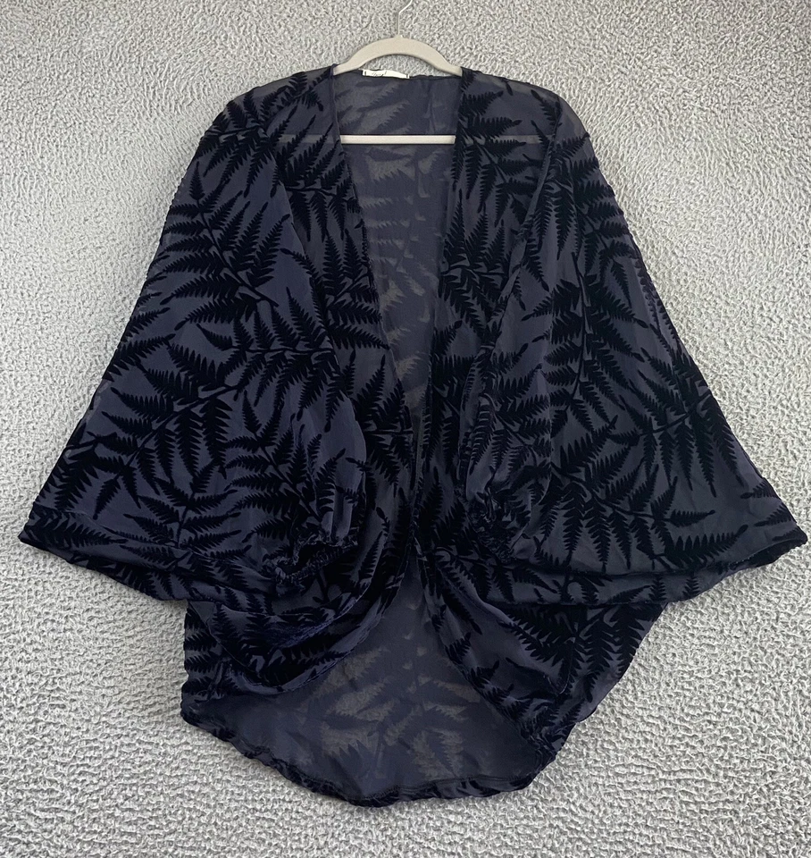 Chaqueta boho artística talla única kimono cocooning de terciopelo negro FLOREAT excelente Foto 1 de 4