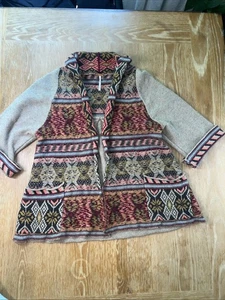 Free People Sweater Wool Blend Aztec Nordic Southwestern Medium - Picture 1 of 5