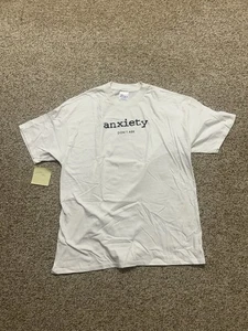 Vintage Anxiety T Shirt Men’s Size XL Hanes White 90s Rare Print Double Stitch - Picture 1 of 4
