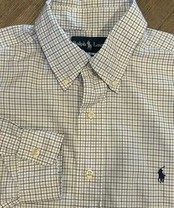 Ralph Lauren Classic Fit Shirt Men 16.5 34/35 Blue Plaid Button Down Long Sleeve - Bild 1 von 5