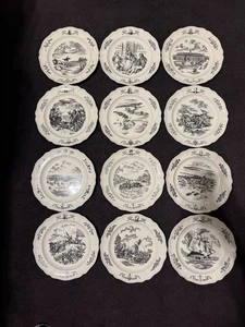 Wedgwood 1776–1976 Bicentennial Plates Set of 12 Thirteen Colonies Series - Picture 1 of 24