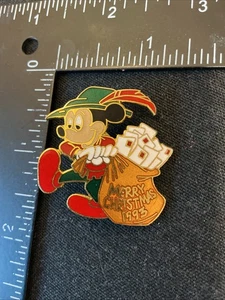 The Disney Store Merry Christmas 1993 Mickey Mouse Hat Mailman Souvenir Pin Vtg - Picture 1 of 5