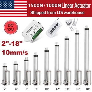 ECO-WORTHY DC 12V 2"-18" Stroke Linear Actuator 1500N 330lbs Max Lift 10mm/s - Picture 1 of 22