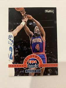 1994-95 Skybox Basketball #53 Joe Dumars Trademark Move Detroit Pistons