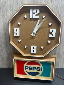 Pepsi Cola Advertising Wall Clock Sign Impact International vintage 19" x 13" - Picture 1 of 17