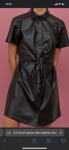 MAISON MARGIELA Abito midi nero in pelle taglia small senza cintura in pelle