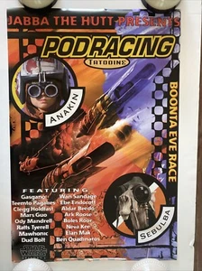 Vintage Star Wars Anakin Tatooine Pod Racing Poster 36"x24" Phantom Menace 1999 - Bild 1 von 6