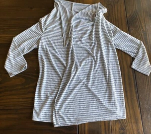 The Limited Lightweight Long Sleeve Linen Blend Wrap Blue White Stripes Small - Picture 1 of 6