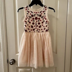 Cat & Jack Floral Embroidered Tulle Dress Christmas Holiday Girls Size Medium 8 - Picture 1 of 12