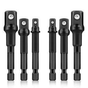 6-teiliges Schlagschrauber-Adapter-Set, 1/4 Zoll, 3/8 Zoll, 1/2 Zoll Antrieb Bohrer Steckschlüsseladapter - Bild 1 von 7