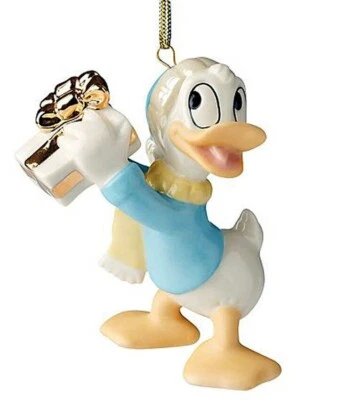 Lenox Disney Pato Donald Estatuilla Adorno Un Regalo Para Ti Navidad Suéter NUEVO Foto 1 de 4