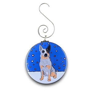 Blue Heeler Dog Snow Mini Ornament Handmade Holiday Stocking Stuffer Gift Decor - Picture 1 of 14