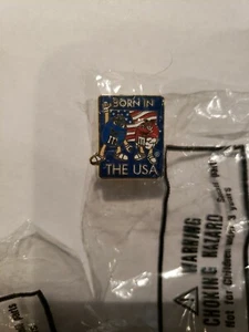 Born In the USA M&M Porcelain on Metal Lapel Pin NEW - Picture 1 of 6