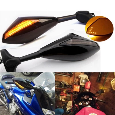 LED Side Mirrors for SUZUKI GSXR 600 750 1000 Hayabusa GSF Katana TL1000R US — 第 1/4 张图片