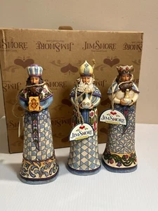 Jim Shore Bearing Gifts 3 Blue Wisemen Figurines in Box 4007982 Nativity - Picture 1 of 8