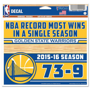 NBA 5" x 6" Multi-Use Decal Golden State Warriors Record Wins