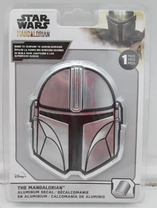 Star Wars The Mandalorian Mando's Helmet Aluminum Car Decal Silver J3 - Picture 1 of 2