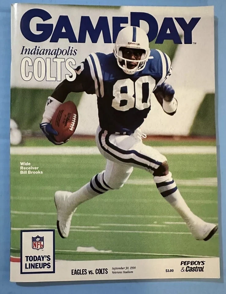 Sept 30 1990  Colts vs Eagles NFL Football Program Bill Brooks - Image 1 of 1