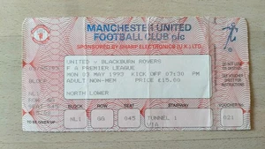 Full Ticket 1993 Manchester United Blackburn First Premier League Title Ferguson - Picture 1 of 1