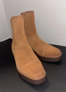 Naturalizer Wylie Brown Leather Suede Above Ankle Boots Womens Size 10M - Picture 1 of 7