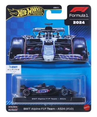 Alpine PIERRE GASLY 10 BWT Modello Auto F1 A524 1/64 8cm Hot Wheels JBM21 - Immagine 1 di 4
