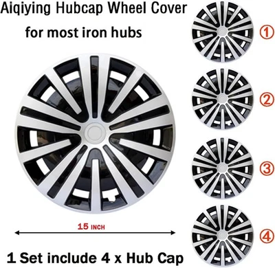 15"ABS Black & Silver wheel rim cover protecting the hub for 2009-2020 Honda Fit - Image 1 of 4