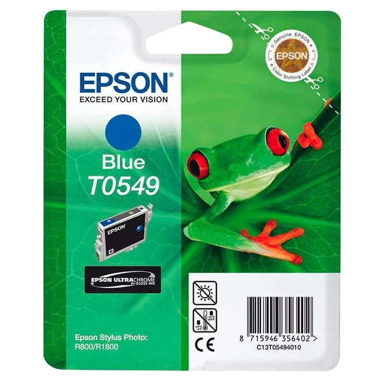 GENUINE AUTHENTIC EPSON T0549 BLUE INK CARTRIDGE C13T05494010 - Image 1 of 1