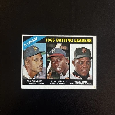 1966 Topps NL LÍDERES DE BATEO Willie Mays Roberto Clemente Hank Aaron #215 LEER Foto 1 de 4