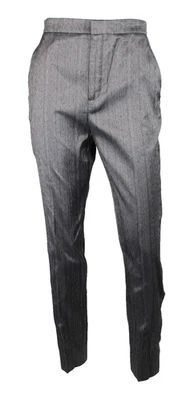 Pantalones cónicos Saint Laurent 2020 plata oscura a rayas seda Shantung 38 nuevos con etiquetas Foto 1 de 4