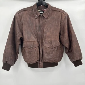 CHAQUETA BOMBER BRIGHAM VINTAGE CUERO MARRÓN Mujer Talla M - Imagen 1 de 17