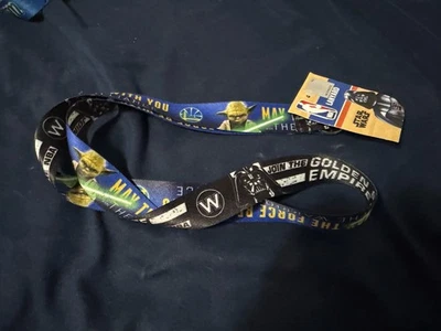 Golden State Warriors Star Wars Darth Vader & Yoda Lanyard ID Holder 20” NBA - Image 1 of 4