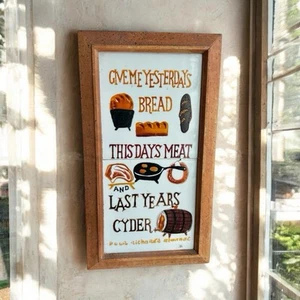 Vtg Kitchen Framed Handpainted Tile Wall Poor Richard’s Almanac Quote Preowned - Picture 1 of 15